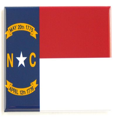 North Carolina State Flag Fridge Magnet (2 x 3 inches)