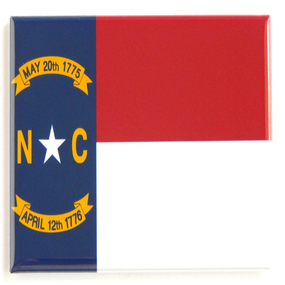 North Carolina State Flag Fridge Magnet (2 x 3 inches)