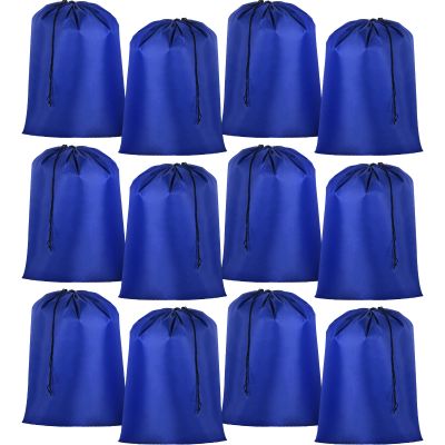 Woanger 12 Pack 28 x 45 Inch Extra Large Laundry Bags Bulk Washable Travel Laundry Bag with Drawstring Closure Large Dirty Clothes Organizer for College Dorm Home Hotel Camping(Blue)