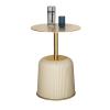 Tea Table for Living Room Round Side Table Home Sofa Side Small Coffee Table Bedroom Slate Bedside Table Office Stainless Steel Coffee Table Coffee Table (Color : Brass) view 1