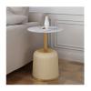 Tea Table for Living Room Round Side Table Home Sofa Side Small Coffee Table Bedroom Slate Bedside Table Office Stainless Steel Coffee Table Coffee Table (Color : Brass) view 2