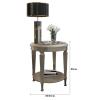 BNNP Tea Table for Living Room 2 Tier Round Side Table with Open Storage and Wooden Legs, Small Coffee Table Next to Sofa, Bedroom Bedside Table Coffee Table (Size : 50 * 50 * 66cm) view 3