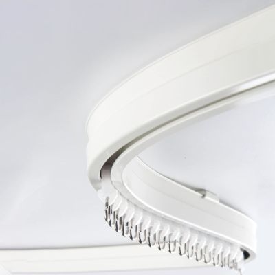 ZJKXJH Flexible Bendable Curtain Track, Ceiling Wall Mounting Room Curtains Divider, Aluminum Hotel RV Shower Bay Window Curtain Rail (Color : Ceiling Mount, Size : 732cm/24ft)