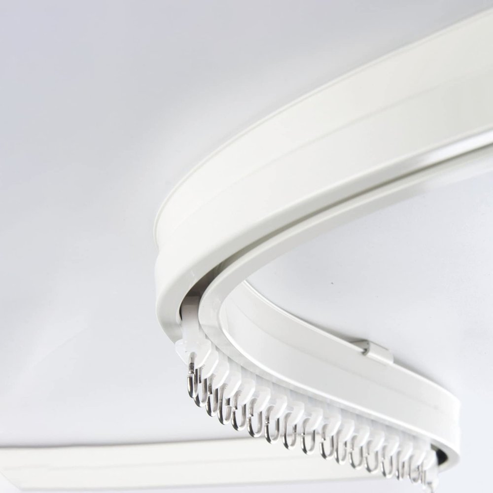 ZJKXJH Flexible Bendable Curtain Track, Ceiling Wall Mounting Room Curtains Divider, Aluminum Hotel RV Shower Bay Window Curtain Rail (Color : Ceiling Mount, Size : 732cm/24ft)