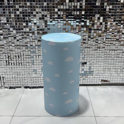 FiVan Baby Birthday Party Plinth Pedestal Cylinder Cover Elastic Stretch Spandex Cloth for Metal Stands Decoration (FUS-NO-1652,D33cm(12.9") H60cm(23.6"))