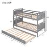 KLMM Stylish Twin-Over-Twin Bunk Bed with Twin Size Trundle, Separable Bunk Bed, Suitable for Children, Teenagers, Adults, Bedroom (Gray@U#) view 2