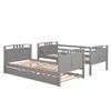 KLMM Stylish Twin-Over-Twin Bunk Bed with Twin Size Trundle, Separable Bunk Bed, Suitable for Children, Teenagers, Adults, Bedroom (Gray@U#) view 4