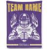 Custom Football Player Blanket with Team Name Text and Number, Personalized Football Throw Blankets, Unique Gifts for Football Lovers, Fans, Teammate, Friend view 1