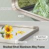 22x30 Inch Brushed Nickel Bathroom Mirror, Brushed Silver Metal Framed Wall Mirror, Rounded Corner Rectangle Modern Vanity Mirror, Tempered Glass, Anti-Rust, Shatterproof (Horizontal/Vertical) view 2