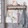 AMBIRD Coat Rack Wall Mount with Shelf, 28.9 Inches Coat Hooks Wall Mounted with 5 Hooks, Wall Hat Hooks for Hanging in Entryway, Living Room, Bathroom, Bedroom (Brown) view 2