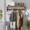 AMBIRD Coat Rack Wall Mount with Shelf, 28.9 Inches Coat Hooks Wall Mounted with 5 Hooks, Wall Hat Hooks for Hanging in Entryway, Living Room, Bathroom, Bedroom (Brown) view 4