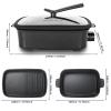 AEWHALE 2-in-1 Multifunctional Electric Grill,Indoor Smokeless Electric Griddle Electric Skillet with Removable Non-Stick Plate+Pot+Lid,1400W Adjustable Temperature Party Griddle view 2