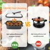 AEWHALE 2-in-1 Multifunctional Electric Grill,Indoor Smokeless Electric Griddle Electric Skillet with Removable Non-Stick Plate+Pot+Lid,1400W Adjustable Temperature Party Griddle view 4