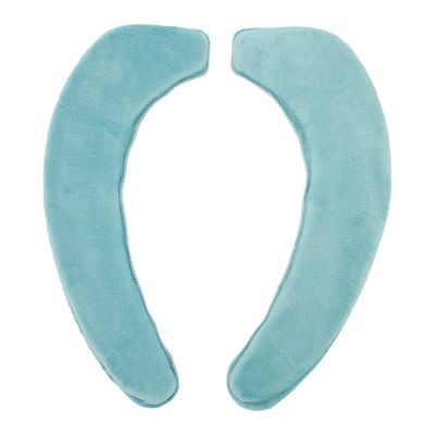 Dioche 2 Pcs Toilet Seat Cover Toilet Warmer Cover Soft Comfortable Warm Washable Self Adhesive Flannel Toilet Seats Cover Cushion (Light Blue)