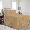 4 Piece Long Ruffle Sheet Set, 25" Inch Long Ruffle On Corner of The Flat Sheet, 28 Inch Deep Pocket, 100% Egyptian Cotton, 1000 TC, Queen Size, Solid Taupe view 1