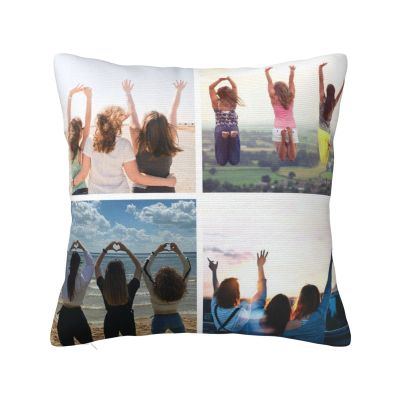 AMAPARK Custom Pillows with Picture Personalized Photo Collage Throw Pillow Cover Case with Photos Text Family Couple Christmas Birthday Valentine's Father's, 4 Photos, 22"x22"