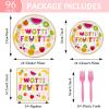 OBUSATT 96Pcs Twotti Frutti Party Supplies Summer Fruit 2nd Birthday Paper Plates Napkins Fruit Party Decorations Lemon Watermelon Pineapple Strawberry Dinnerware Favor Tableware Serves 24 view 2