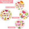 OBUSATT 96Pcs Twotti Frutti Party Supplies Summer Fruit 2nd Birthday Paper Plates Napkins Fruit Party Decorations Lemon Watermelon Pineapple Strawberry Dinnerware Favor Tableware Serves 24 view 4