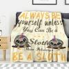 Avalokitesvara Be A Sloth Flannel Blanket Super Soft and Warm for Bed Couch Sofa 120x90 Inch King Blanket for Family view 1