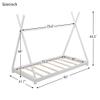 CNANXU Solid Wood Twin Size Canopy Platform Bed with Triangle Structure, Twin Floor Bed Frame for Boys, Girls, Teens, Mattress Base, No Box Spring Needed (White) view 2