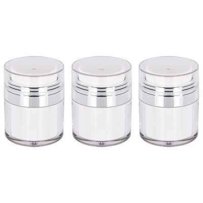 Cream Jar Vacuum Bottle Small, Lotion Dispenser with Pump, Travel Containers for Lotions and Creams Leak Proof, Airless Pump Bottles for Toiletries Cosmetic Container (30ml*3pcs)