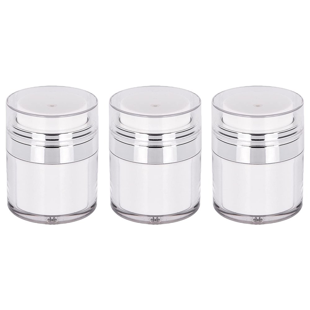 Cream Jar Vacuum Bottle Small, Lotion Dispenser with Pump, Travel Containers for Lotions and Creams Leak Proof, Airless Pump Bottles for Toiletries Cosmetic Container (30ml*3pcs)