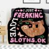 Avalokitesvara I Just Freaking Love Sloths Flannel Blanket Super Soft and Warm for Bed Couch Sofa 120x90 Inch King Blanket for Family view 1
