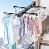 XYXHEII Folding Indoor Laundry Drying Rack, Wall Mounted Clothes Hanger, Clothes Drying Rack Folding, Retractable Clothes Rack Wall Mount, Space-Saver Strong Load-Bearing Durable view 2