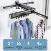 XYXHEII Folding Indoor Laundry Drying Rack, Wall Mounted Clothes Hanger, Clothes Drying Rack Folding, Retractable Clothes Rack Wall Mount, Space-Saver Strong Load-Bearing Durable view 3