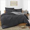 British Linen's - 100% Egyptian Cotton Duvet Cover Set, 3 Piece Luxury Soft Comforter Bedding Set with Zipper Closure & 600 Thread Count Quilt Cover Sets - Dark Grey Solid, Oversize King Plus. view 1
