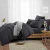 British Linen's - 100% Egyptian Cotton Duvet Cover Set, 3 Piece Luxury Soft Comforter Bedding Set with Zipper Closure & 600 Thread Count Quilt Cover Sets - Dark Grey Solid, Oversize King Plus. view 2