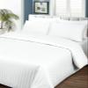 British Linen's - 100% Egyptian Cotton Duvet Cover Set, 3 Piece Luxury Soft Comforter Bedding Set with Zipper Closure & 600 Thread Count Quilt Cover Sets - White Stripe, Twin. view 2