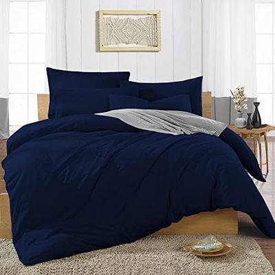 British Linen's - 100% Egyptian Cotton Duvet Cover Set, 3 Piece Luxury Soft Comforter Bedding Set with Zipper Closure & 400 Thread Count Quilt Cover Sets - Black Solid, Full.