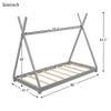 CNANXU Solid Wood Twin Size Canopy Platform Bed with Triangle Structure, Twin Floor Bed Frame for Boys, Girls, Teens, Mattress Base, No Box Spring Needed (Gray) view 2