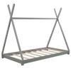 CNANXU Solid Wood Twin Size Canopy Platform Bed with Triangle Structure, Twin Floor Bed Frame for Boys, Girls, Teens, Mattress Base, No Box Spring Needed (Gray) view 4