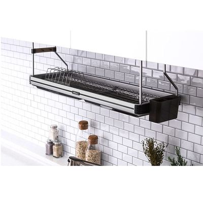 It likes QX Foldable Attachable Premium Dish Drying Rack Wire Shelf Liner Dish Holder 30" X 10.4" X11.41"