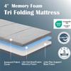 Dyonery Folding Mattress, 4 Inch Full CertiPUR-US Certified Memory Foam Foldable Camping Mattress with Washable Cover, 75"54"4", Grey view 3