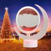 WLWMCFXPWH Moving Sand Art Quicksand Painting Table Lamp,Moon Shape 3D Mobile Sand Painting Table Lamp Glass Flowing Sand Art Desktop Home Office Decor,Gift for Adult Kid Calm Relaxing (Red) view 1