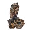 AeraVida Detailed Animal Hollow Owl in The Garden Carved Rain Beautiful Tree Candle Holder view 2