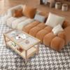 2 Tier Coffee Table Glass Top Modern Mid Century Wood Coffee Tea Tables Rectangle Food Snack Storage Shelf Living Room Furniture for Bedroom Office Shop(37.8 * 19.7 * 19.7in) view 2