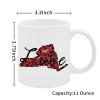 New York Coffee Mug Red Heart Leopard State of New York My True Love Valentine's Day Mug Cup Coffee Tea Mug for Anniversary Wedding Gifts for Husband Wife, Girlfriend Boyfriend Gift Ideas 11oz view 2
