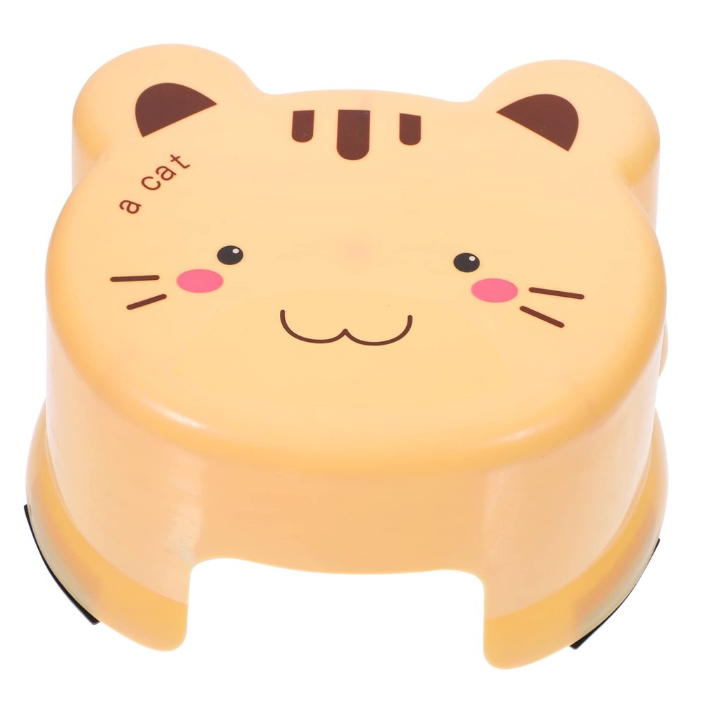 KOMBIUDA Home Thickened Portable Bath Stools Small Compact Slip Non Plastic Japanese Pregnant Toilet Skid Room Step Cartoon Training Potty Anti- Yellow Chair Shower One for Woman
