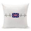 TiuKiu United Kingdom Flag HeartbeatThrow Pillow Cover Funny Flag of United Kingdom Heartbeat Graphic Decorative Pillowcase Cushion Case for Couch Bedroom Car 24"x24" view 1