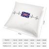 TiuKiu United Kingdom Flag HeartbeatThrow Pillow Cover Funny Flag of United Kingdom Heartbeat Graphic Decorative Pillowcase Cushion Case for Couch Bedroom Car 24"x24" view 2