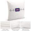 TiuKiu United Kingdom Flag HeartbeatThrow Pillow Cover Funny Flag of United Kingdom Heartbeat Graphic Decorative Pillowcase Cushion Case for Couch Bedroom Car 24"x24" view 4