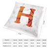TiuKiu Throw Pillow Covers 24"x24" Basketball Personalized Initial Monogram H Decorative Square Throw Pillow Covers Sports Alphabet Custom Letter Cushion Case for Sofa Couch Farmhouse Home Decoration view 2
