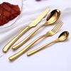 Gold Silverware Set for 6 Stainless Steel Flatware Set Modern Cutlery Utensils 24 Piece Include Knives Forks and Spoons Tableware Set for Home Kitchen Wedding Restaurant Nice Weight Mirror Polished view 1