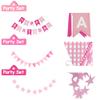 Pink Birthday Party Decorations, Light Pink and White Decor with Happy Birthday Banner, Tissue Pom Pom Flowers, Hot Pink and White Balloons, Pink Foil Curtain, Bday Party Supplies for Women view 4