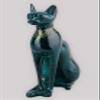 Ancient Egyptian Hand-Carved Bastet Goddess Statue - Home Decor cat - pharaonic Cat- Egyptian Green Bastet Made in Egypt view 3