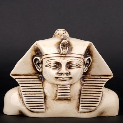 Ancient Egyptian Bust of King Khafre with a Falcon on his Head Heavy Solid Stone Made in Egypt. Khafre is The Builder of The Second Largest Pyramid at Giza.